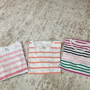 Kim Rogers Striped Short Sleeve Tees - Pink, Orange, Multicolor